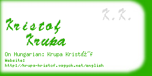 kristof krupa business card